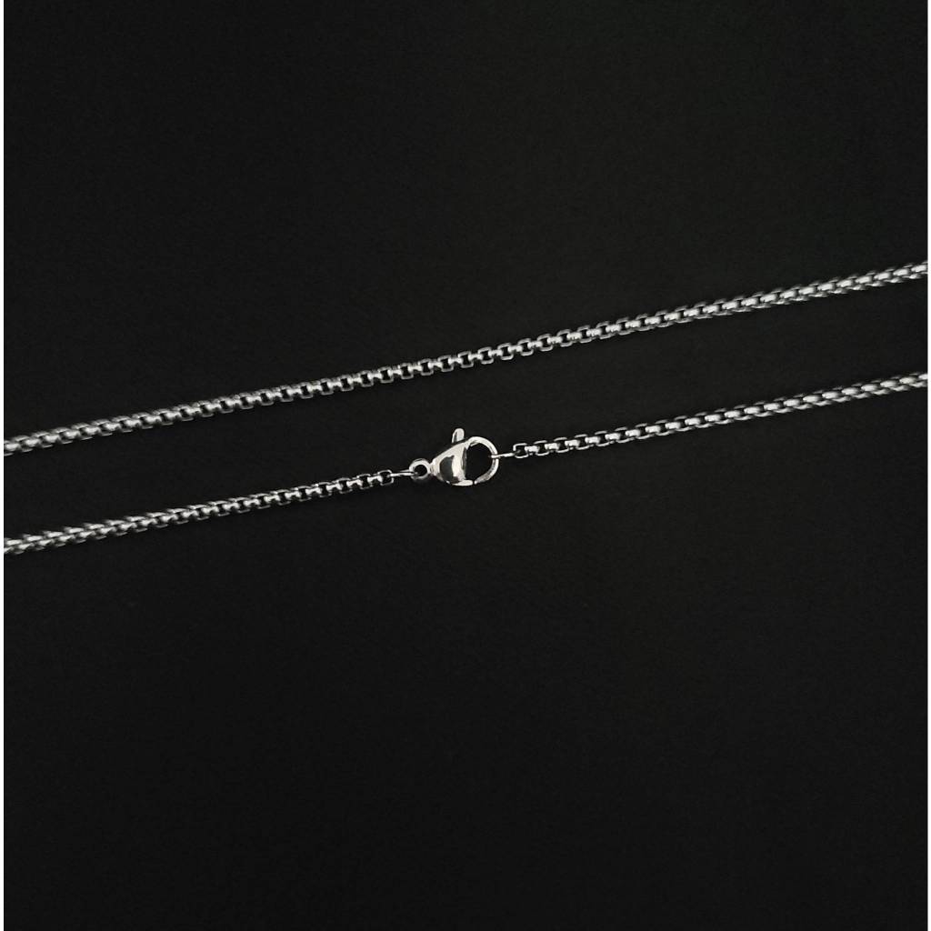 Colar Masculino Corrente Veneziana Olho Grego Prata em Aço Inoxidável