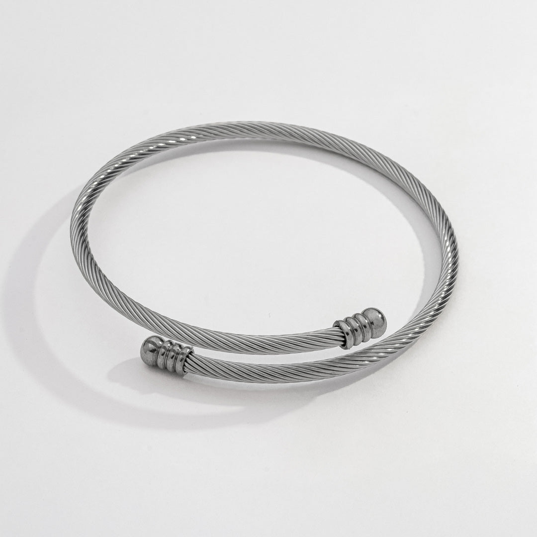 Pulseira Masculina Luxo Prata em Aço Inoxidável