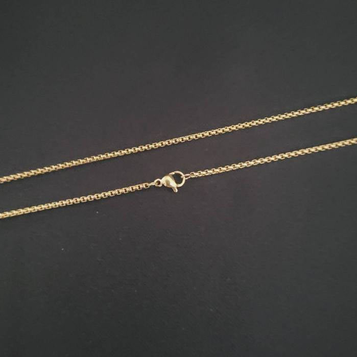 Colar Masculino Corrente Veneziana Olho Grego Dourado em Aço Inoxidável