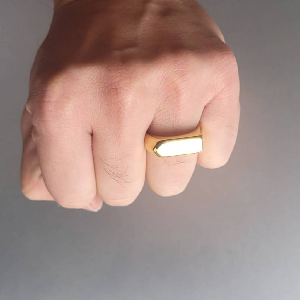 Anel Masculino Flecha em Aço Inoxidável Dourado