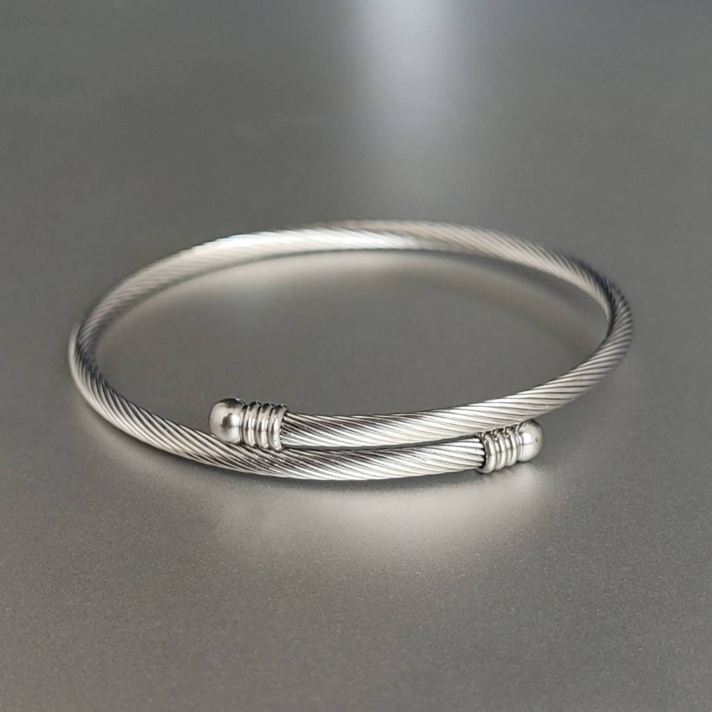 Pulseira Masculina Luxo Prata em Aço Inoxidável