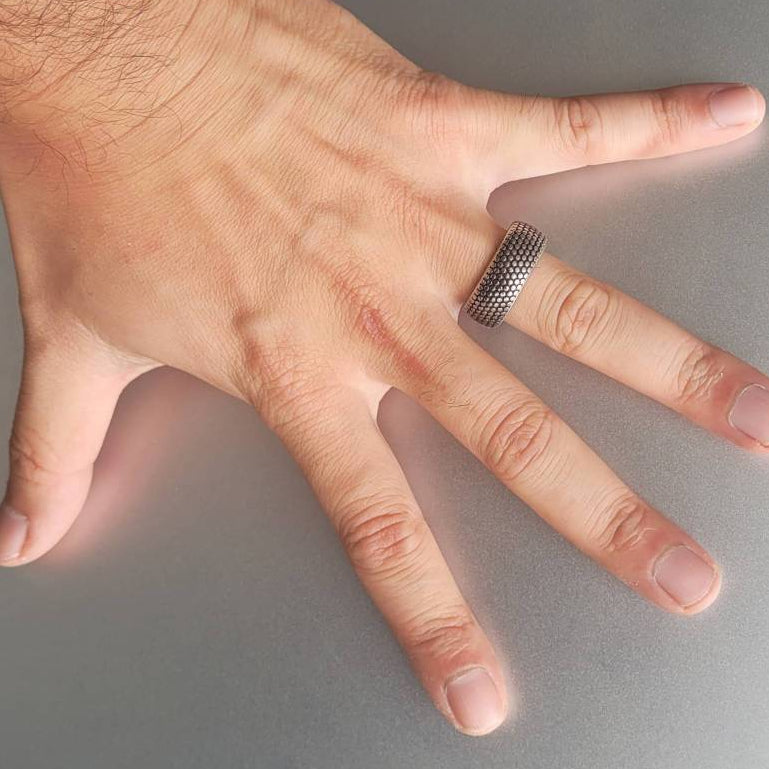 Anel Masculino Cobra Prata em Aço Inoxidável