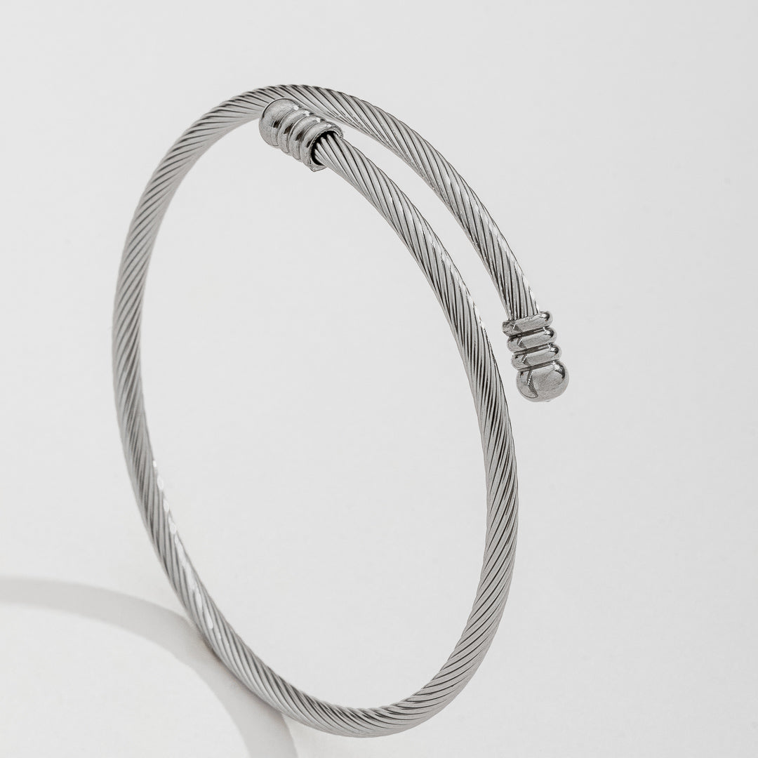 Pulseira Masculina Luxo Prata em Aço Inoxidável