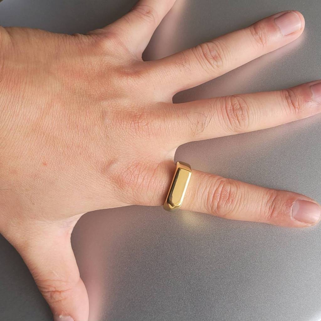 Anel Masculino Flecha em Aço Inoxidável Dourado
